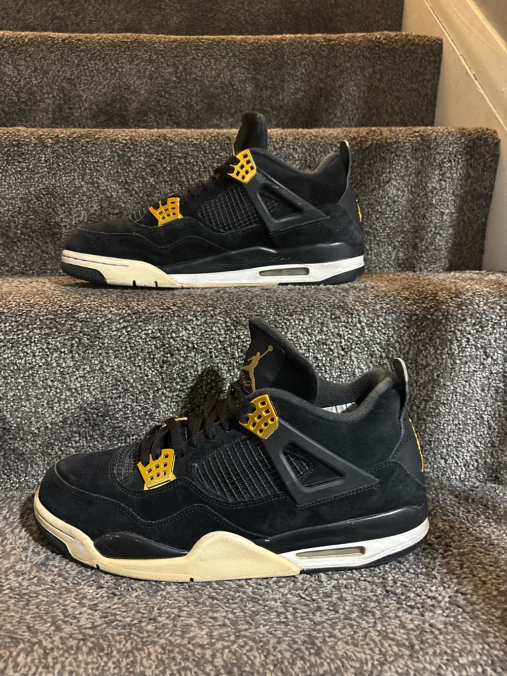 Jordan 4 Royalty black and gold size 13